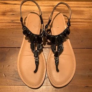 Black embellished sandals